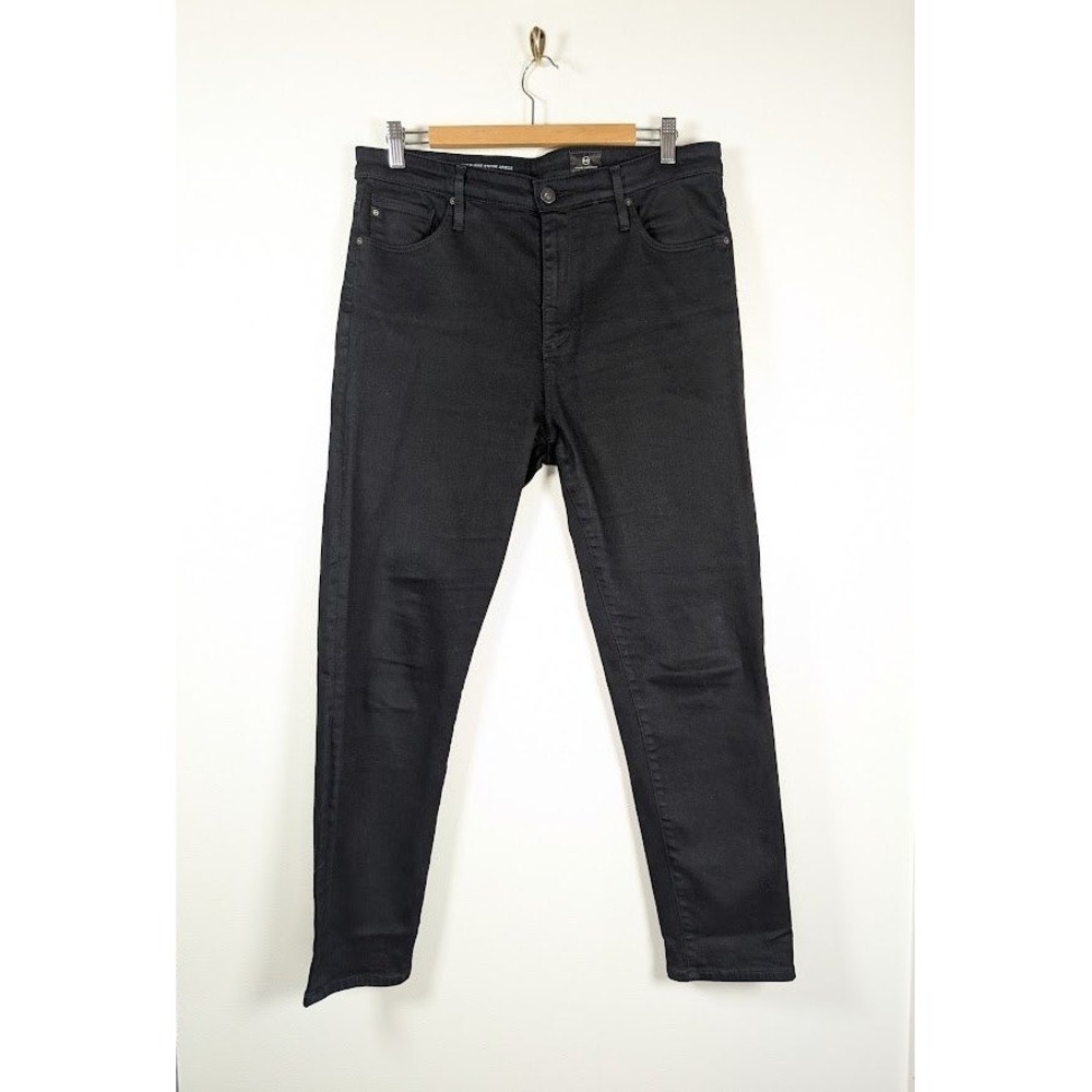 AG Adriano Goldschmied High-Rise Stevie Ankle Jeans Size 32R Black 34x28 Slim